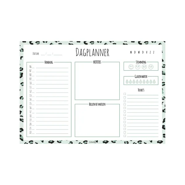 Dagplanner Dierenprint groen