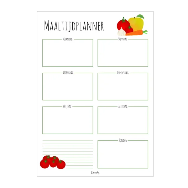 Maaltijdplanner A4