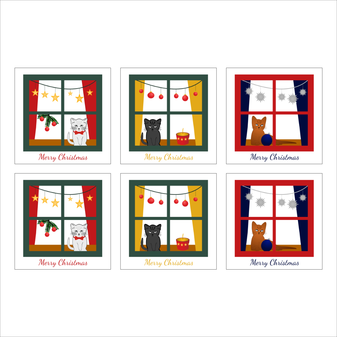 Kerstkaarten set home 6 stuks
